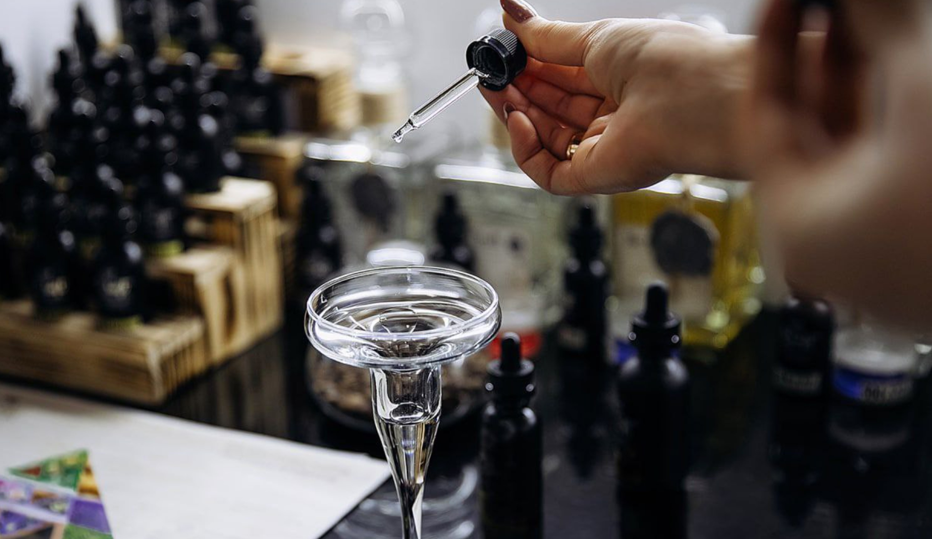 Professional perfume creation in laboratory